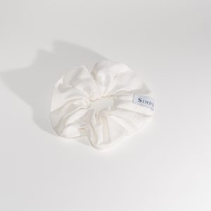 Zero waste scrunchie – elastico bianco lino e viscosa
