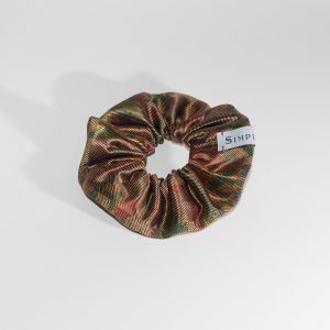 Zero waste scrunchie – elastico marrone fantasia