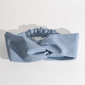 Zero waste headband – fascia cotone celeste