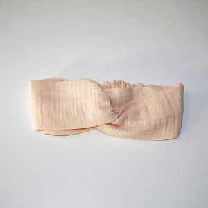 Zero waste headband – fascia rosa-pesca cotone organico