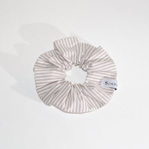 Zero waste scrunchie – elastico righe bianco-beige