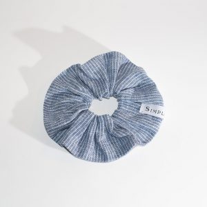 Zero waste scrunchie – elastico righine blu